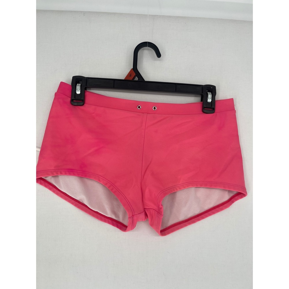 Hula Honey Pink Swim Shorts Boy Short Bikini Bottoms Grommet Detail XL